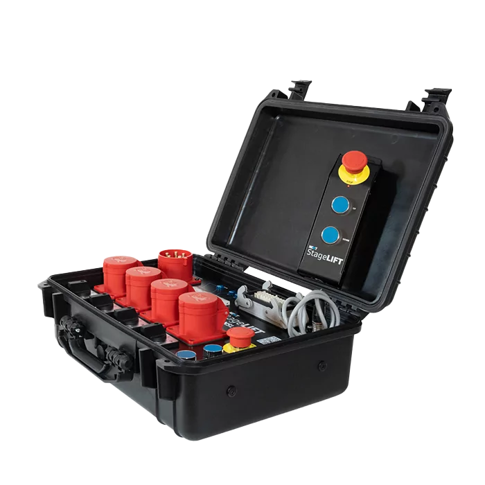 NSL-HC04 / DE 4 CH CONTR.,DIRECT, BRIEFCASE, LINKABLE – DE IN: CEE 32/5P, OUT: 1 HARTING, 4X CEE 16/4P